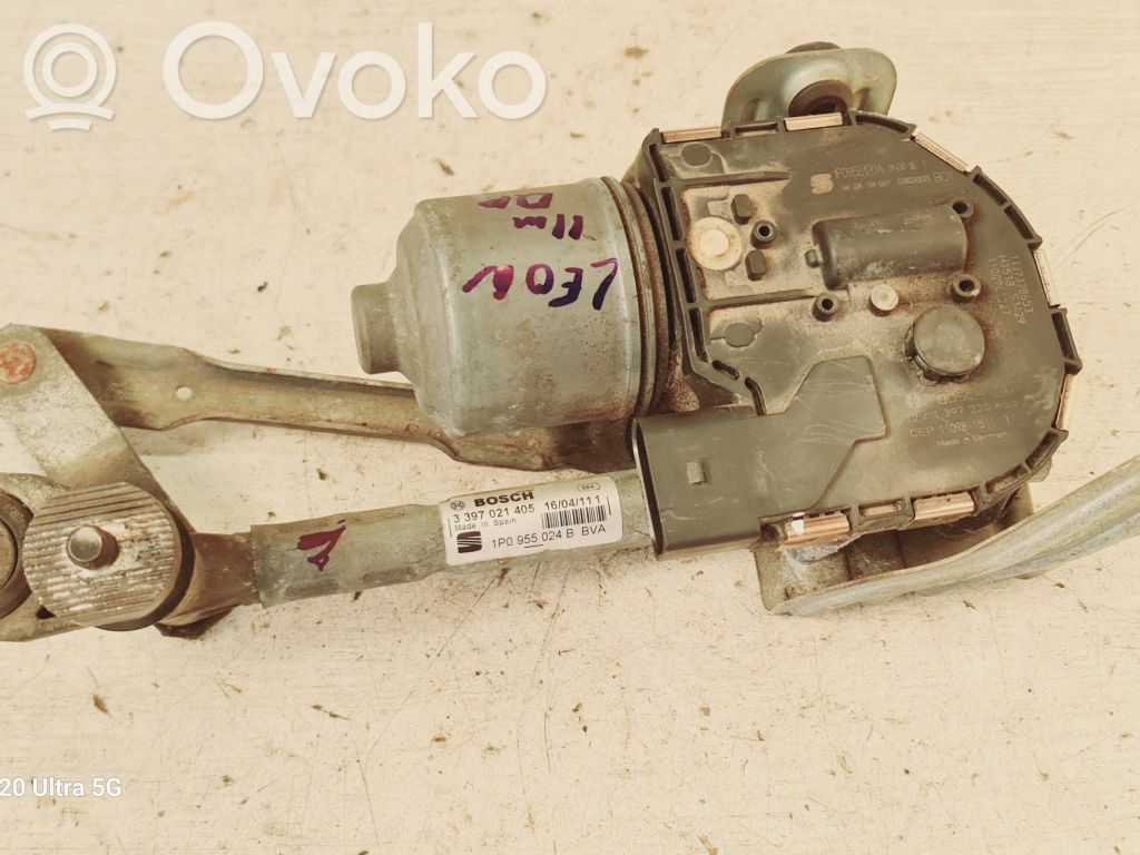 Seat Leon (1P) Mechanizm i silniczek wycieraczek szyby przedniej / czołowej 