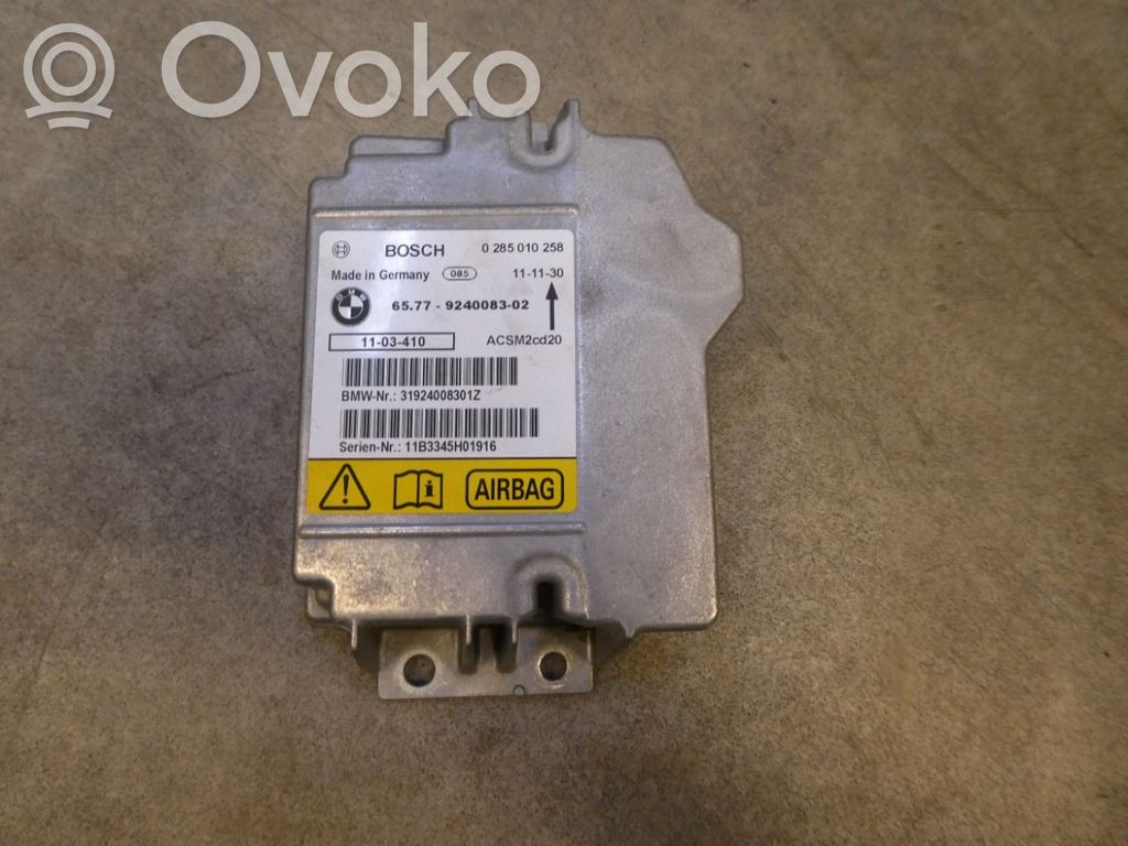 Unidad de control/módulo del Airbag   9240083,0285010258,6577924008302