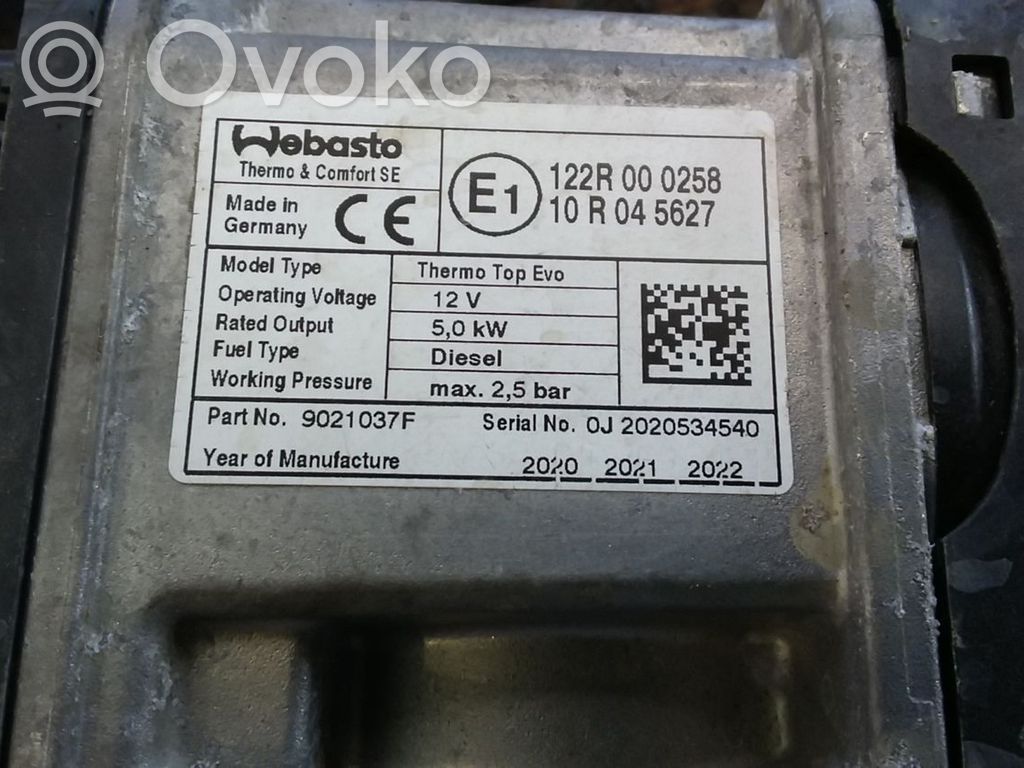 Renault Master III Pre riscaldatore ausiliario (Webasto) 