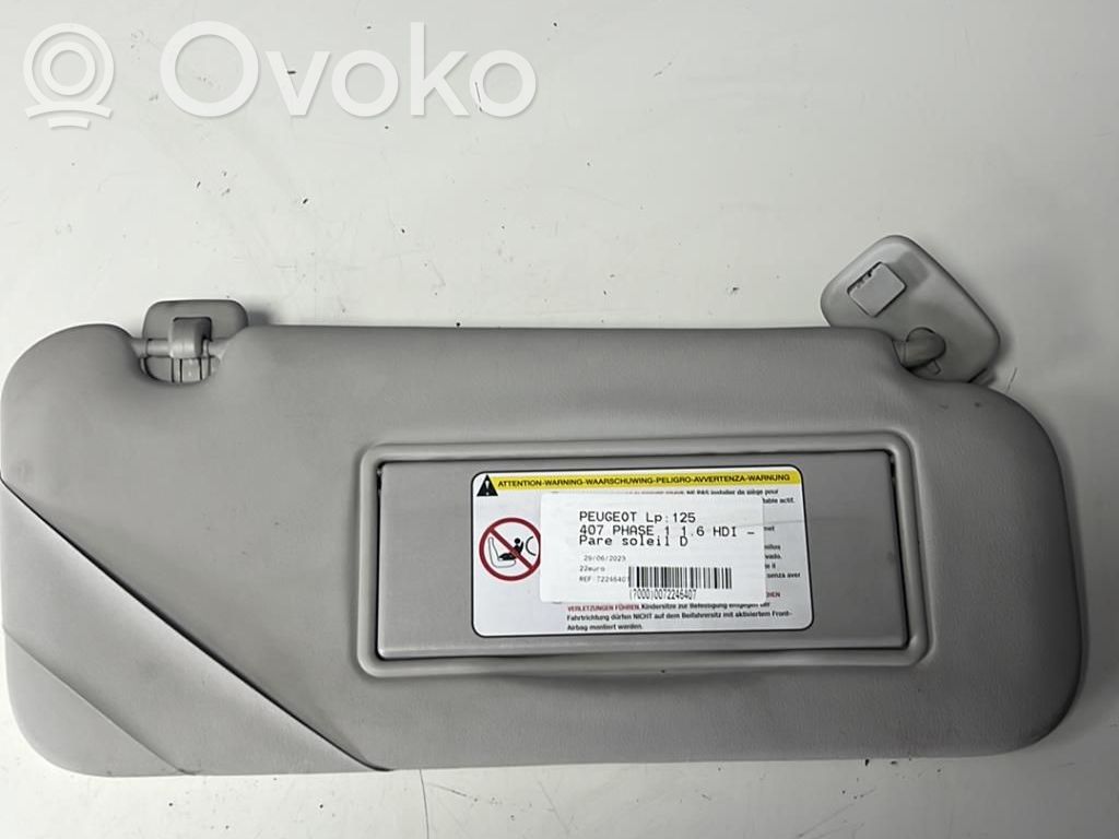 Peugeot 407 Sun visor 