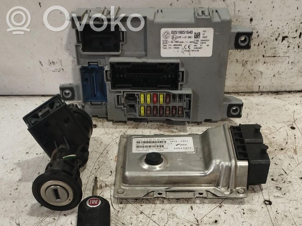 Fiat Panda III Engine ECU kit and lock set 