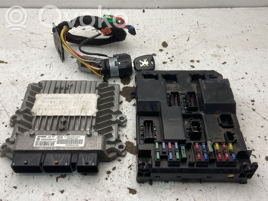 Peugeot 307 Komputer / Sterownik ECU i komplet kluczy 