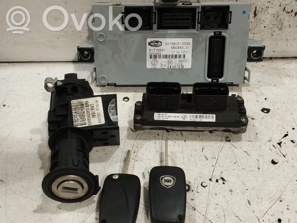 Lancia Ypsilon Komputer / Sterownik ECU i komplet kluczy 