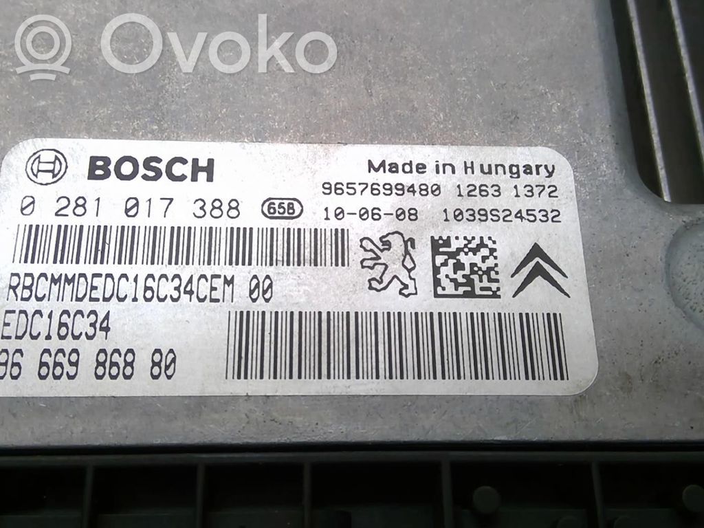Peugeot 207 Engine control unit/module 