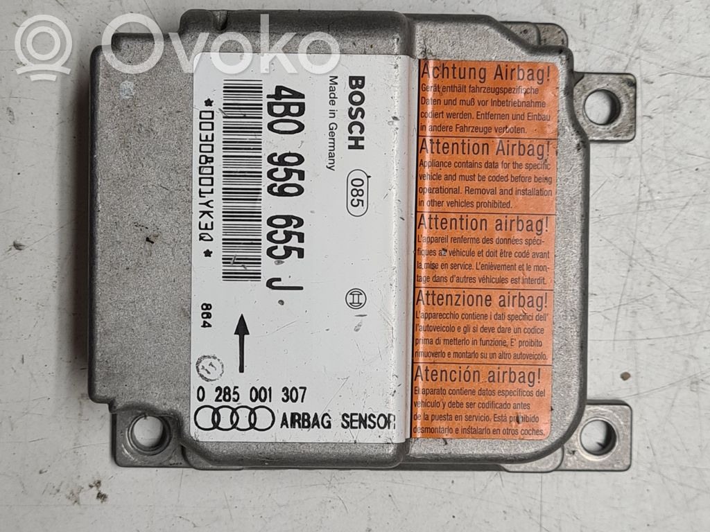 Airbag control unit/module   4B0959655J,0285001307