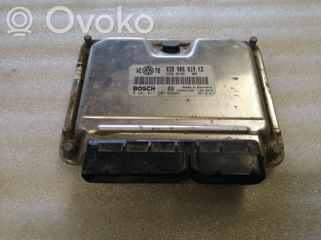 Engine control unit/module   038906019KD,0281011205,1039S01966