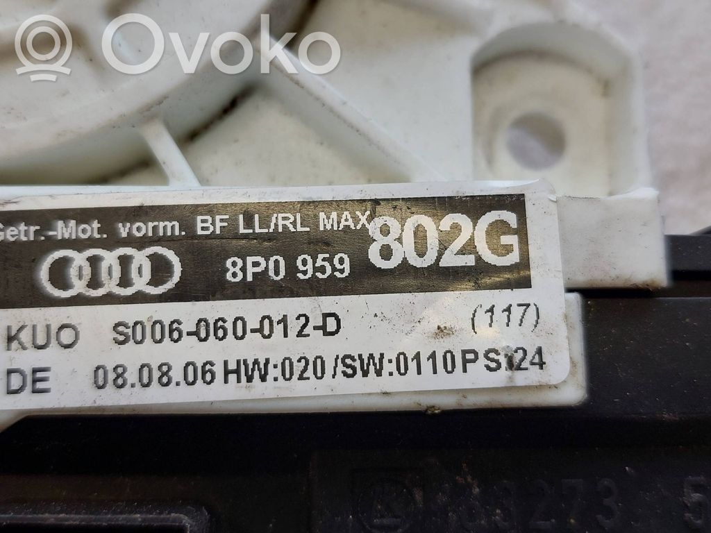 Audi A3 S3 A3 Sportback 8P Silnik regulatora szyby drzwi przednich 