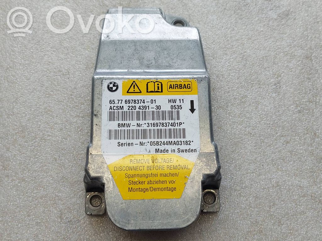 BMW 5 E60 E61 Unidad de control/módulo del Airbag 