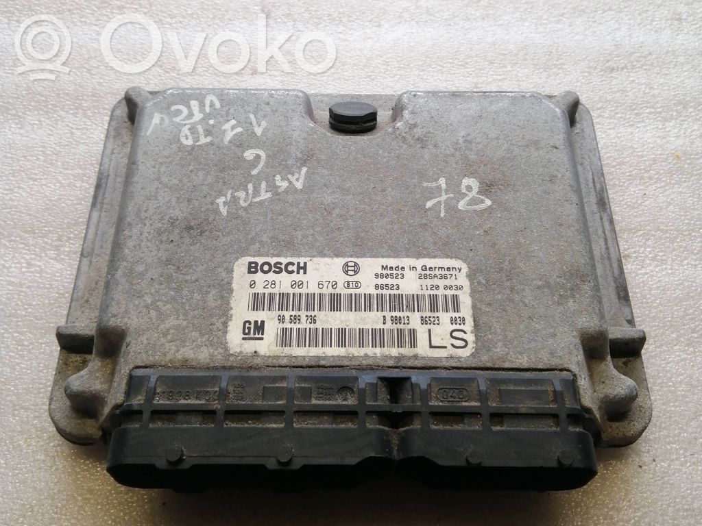 Opel Astra G Engine control unit/module 
