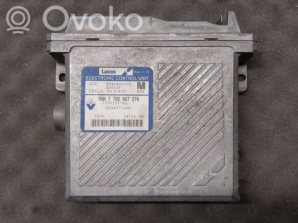 Engine control unit/module ECU   7700867274,7700105742,R04080007D,2034571200