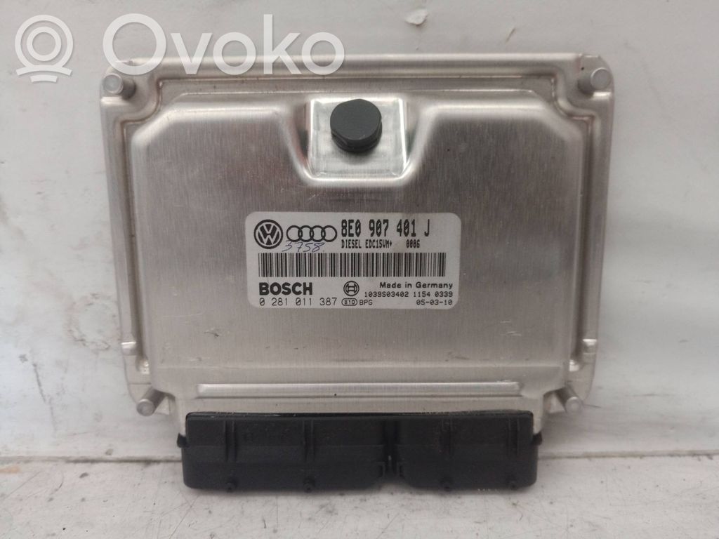 Engine control unit/module   8E0907401J,8E0907401,0281011387