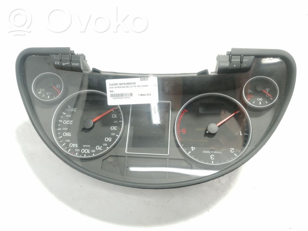 Audi A4 S4 B6 8E 8H Tachimetro (quadro strumenti)