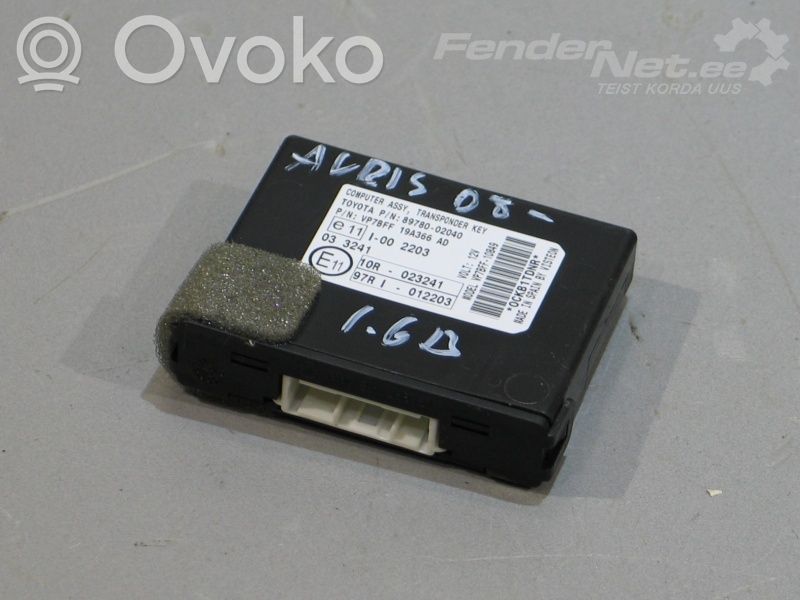 Toyota Auris 150 Unitate/modul comandă imobilizator 