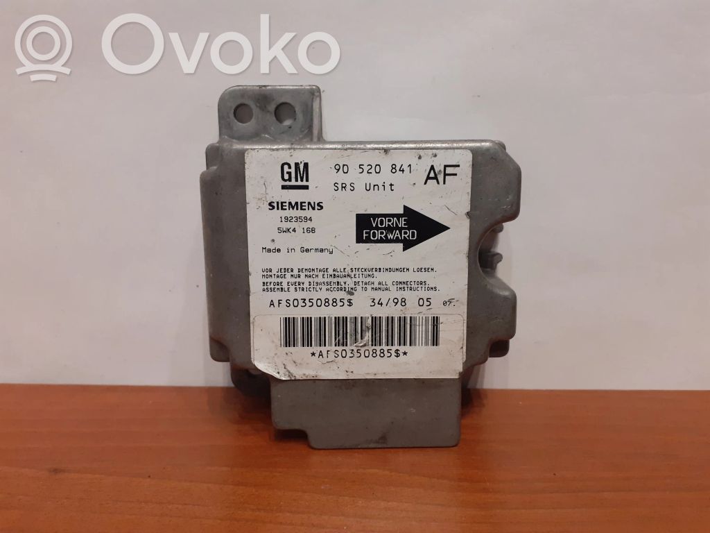Opel Astra G Sterownik / Moduł Airbag 