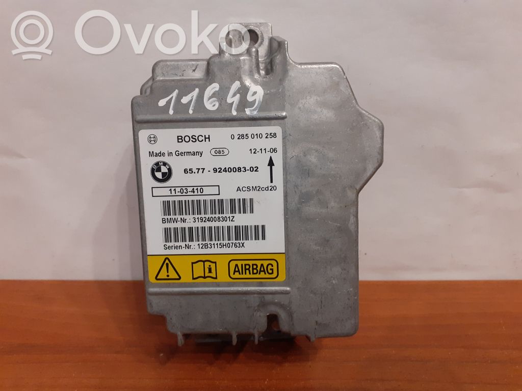 Airbag control unit/module   11649,0285010258,6577924008302,9240083
