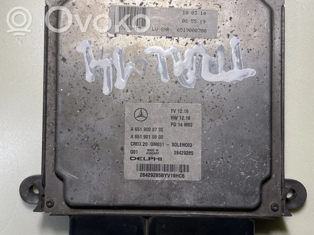 Engine control unit/module   A6519000700,A6519010600,6519000700,28429285