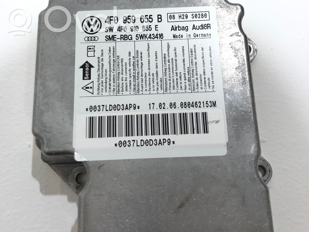 Airbag control unit/module   4F0959655B,5WK4316,SW4F0910655E