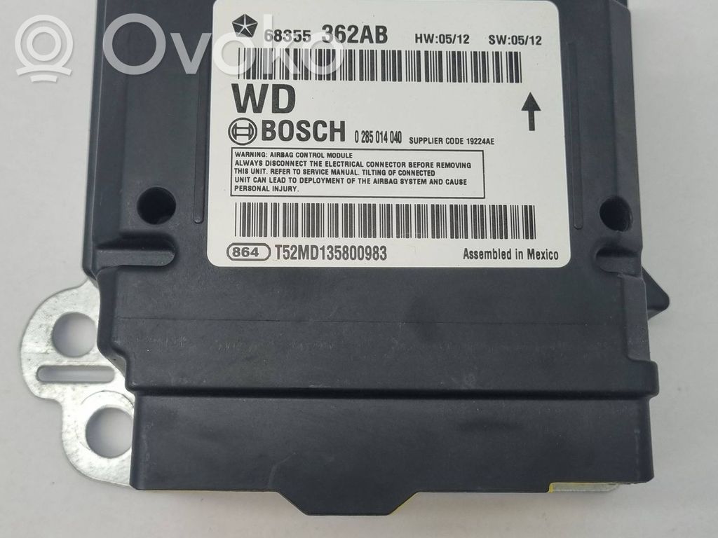 Airbag control unit/module   68355362AB,0285014040,T52MD135800983,68355362