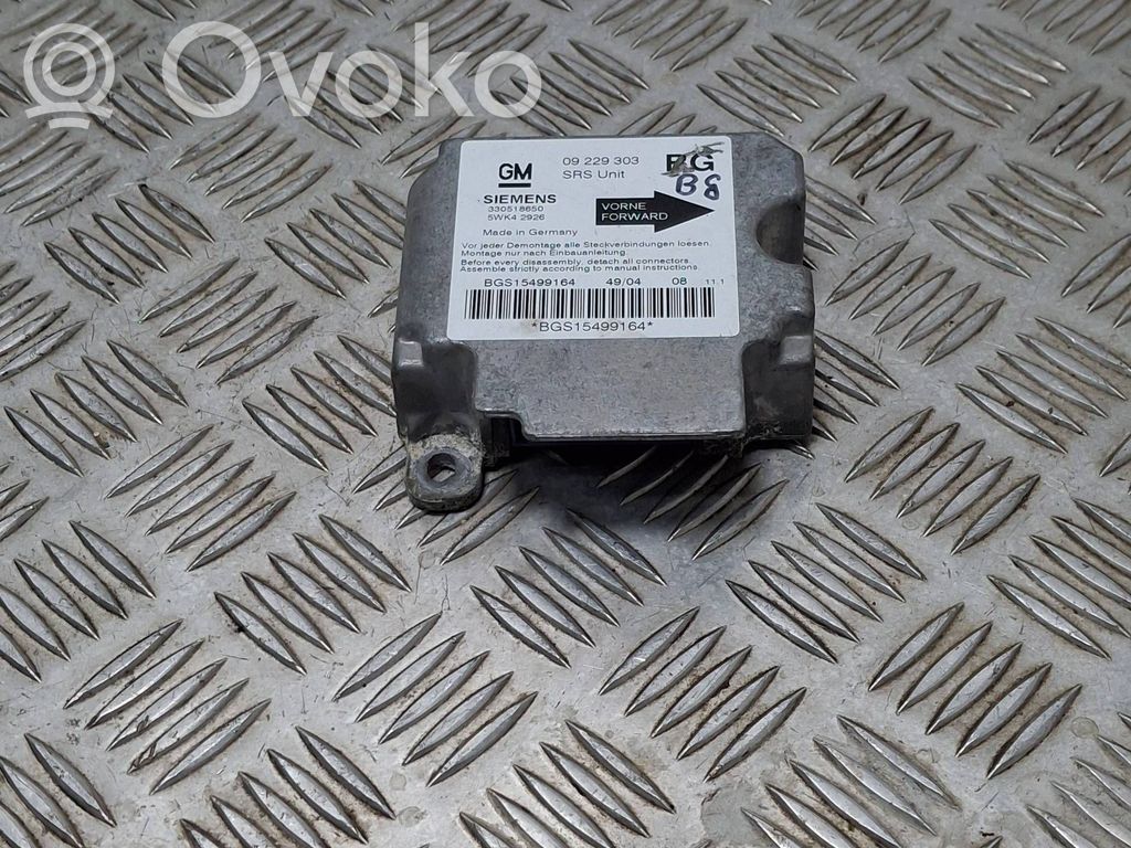 Opel Zafira A Sterownik / Moduł Airbag 