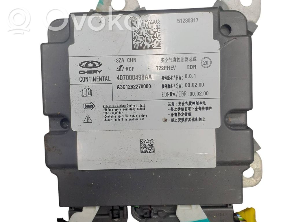 Unidad de control/módulo del Airbag   407000498AA,A3C1262270000,51230317