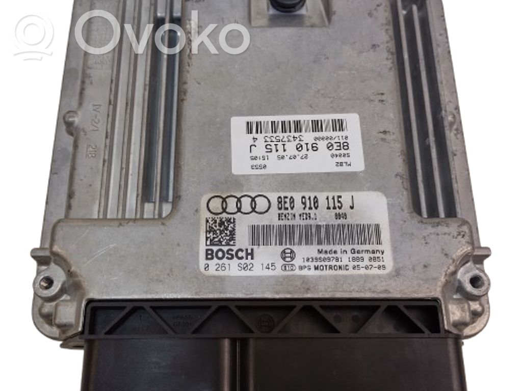 Engine control unit/module ECU   8E0910115J,0261S02145
