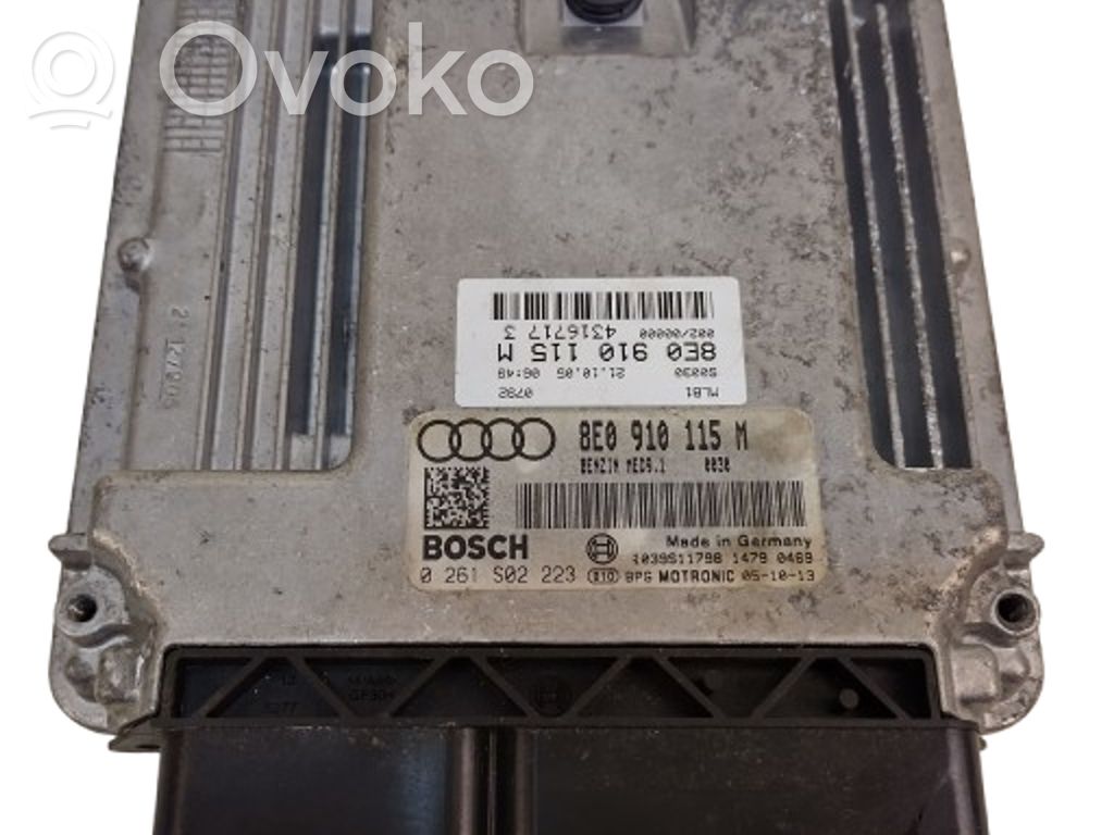 Engine control unit/module ECU   8E0910115M,0261S02223