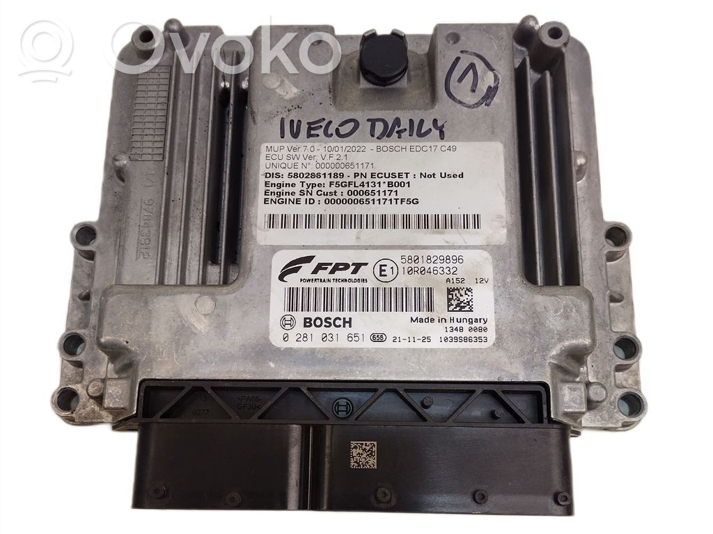 Engine control unit/module ECU   5801829896,0281031651