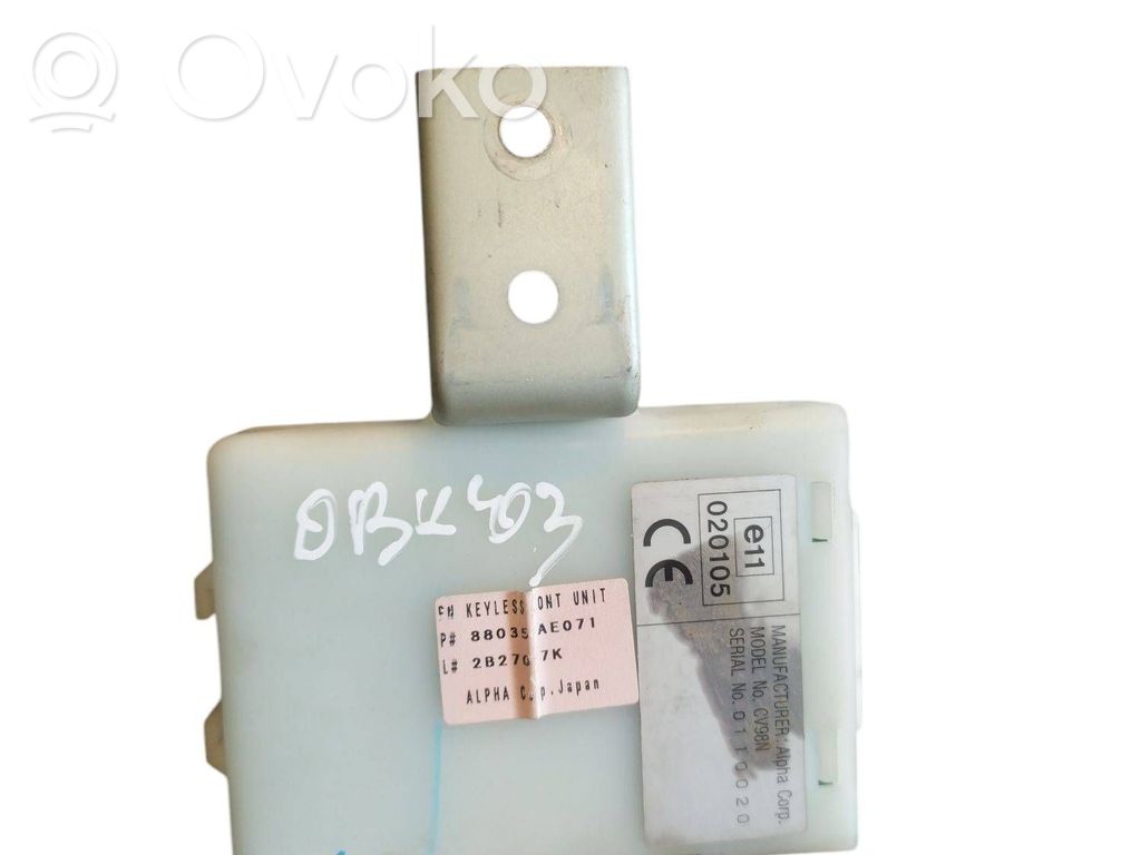 Subaru Outback Keyless (KESSY) go control unit/module 