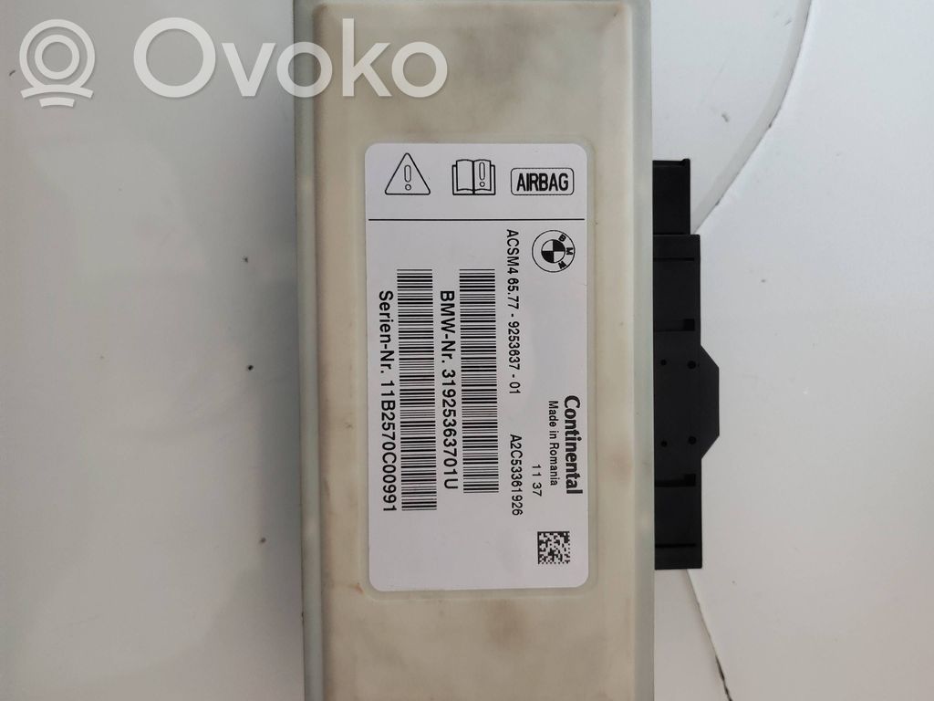 BMW 5 F10 F11 Unitate/modul de comandă airbaguri 