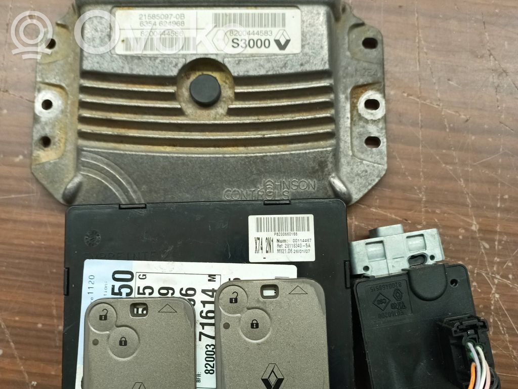Renault Laguna II Komputer / Sterownik ECU i komplet kluczy 