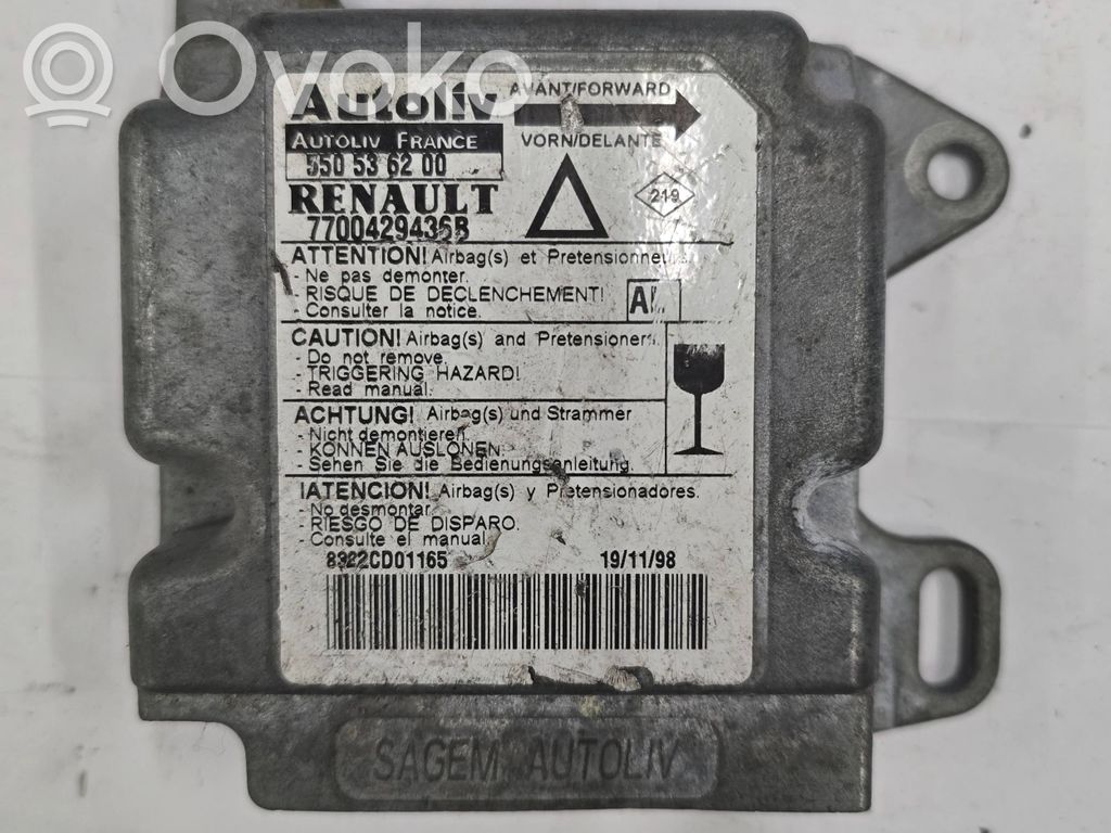 Renault Laguna I Airbag control unit/module 