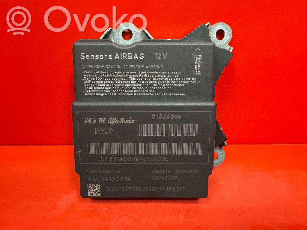 Fiat Grande Punto Module de contrôle airbag 