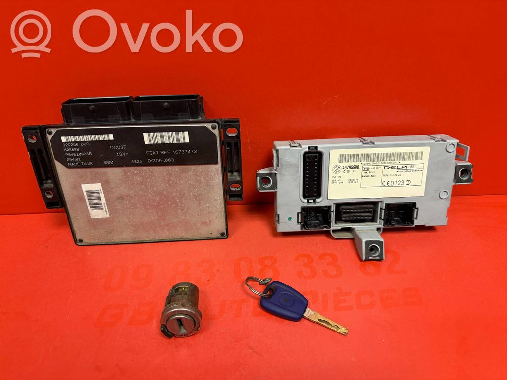 Fiat Doblo Juego de cerradura y set ECU del motor 