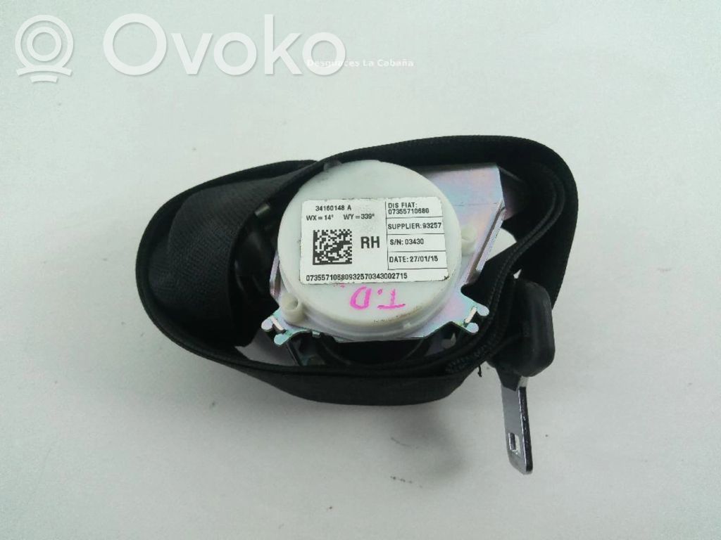 Fiat 500L Cinturón trasero 