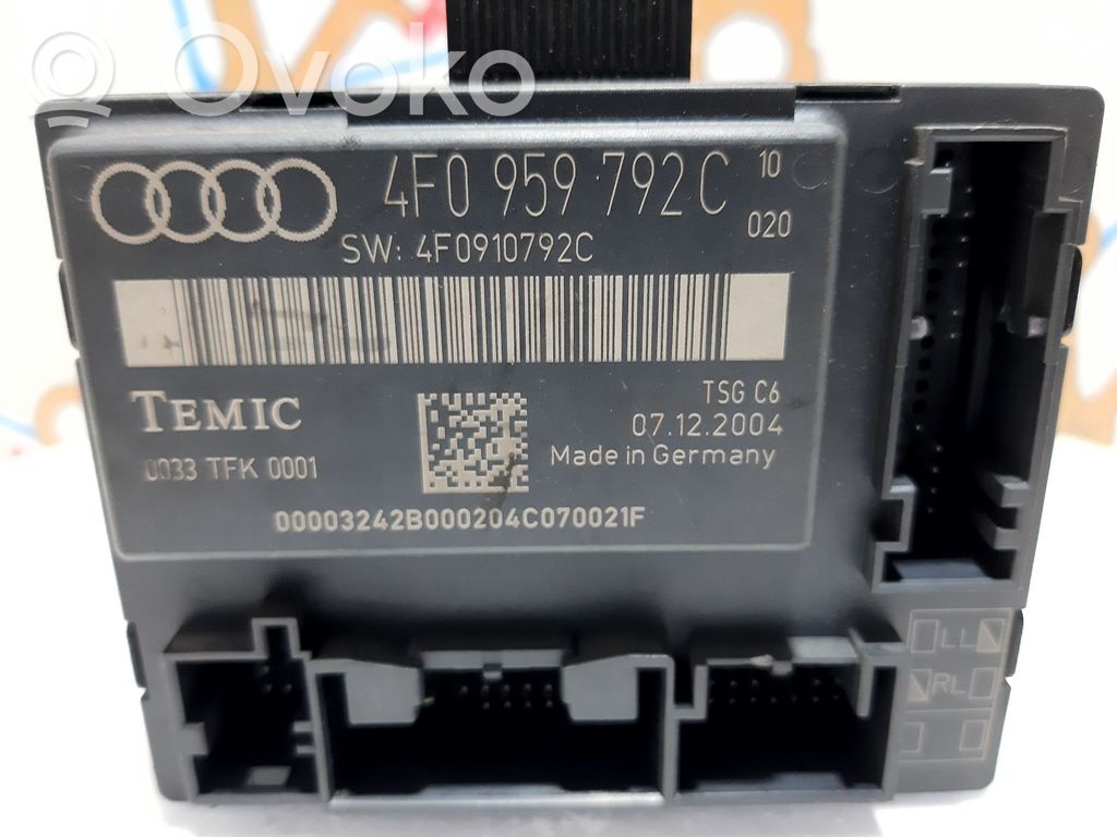 Audi A6 S6 C6 4F Sterownik / Moduł centralnego zamka 