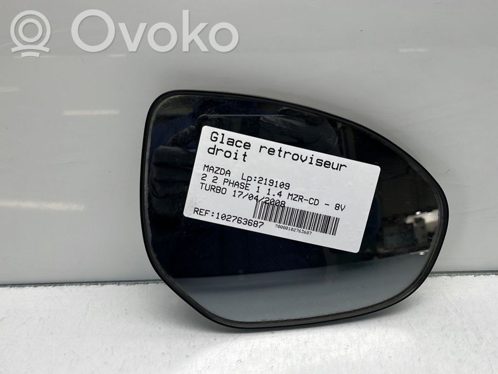 Mazda 2 Spoguļa stikls 