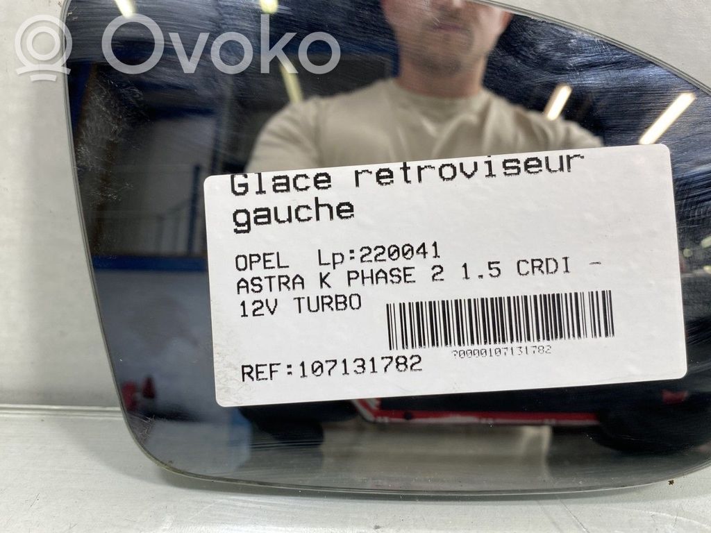 Opel Astra K Wkład lusterka drzwi przednich 
