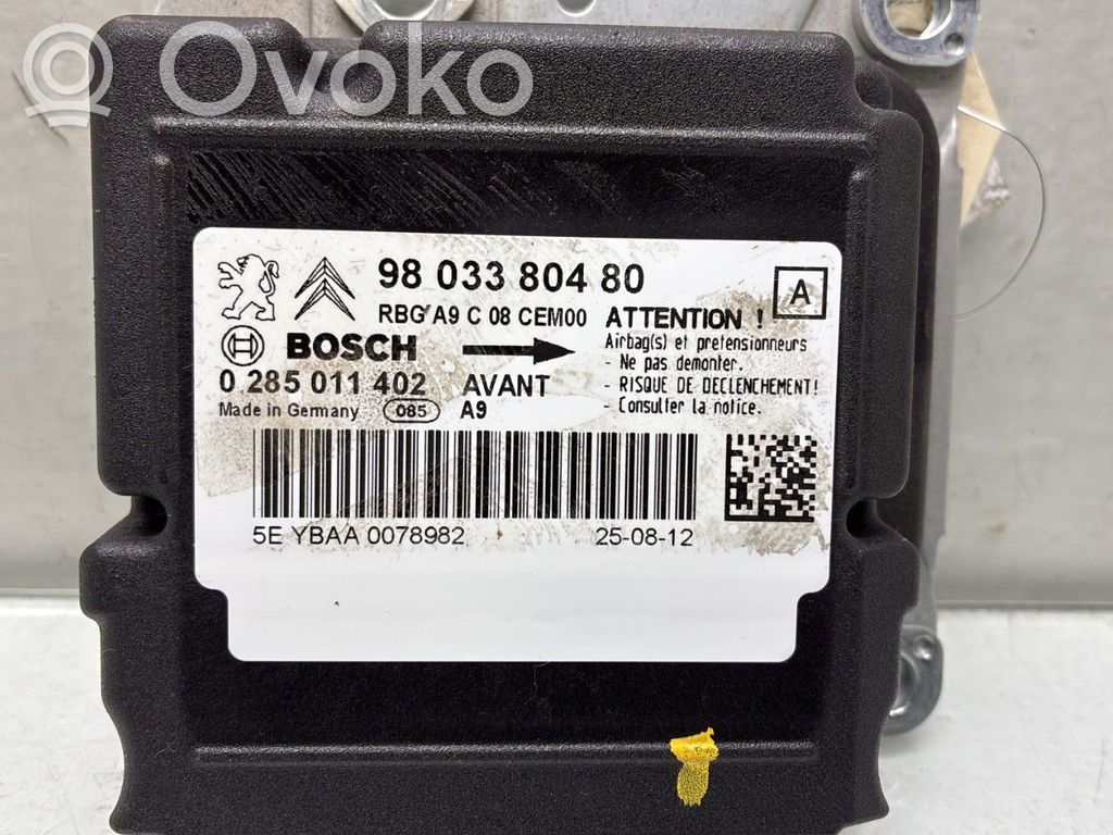 Centralina/modulo airbag   9803380480