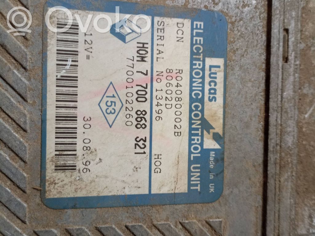 Engine control unit/module   7700868321,7700102260,R04080002B