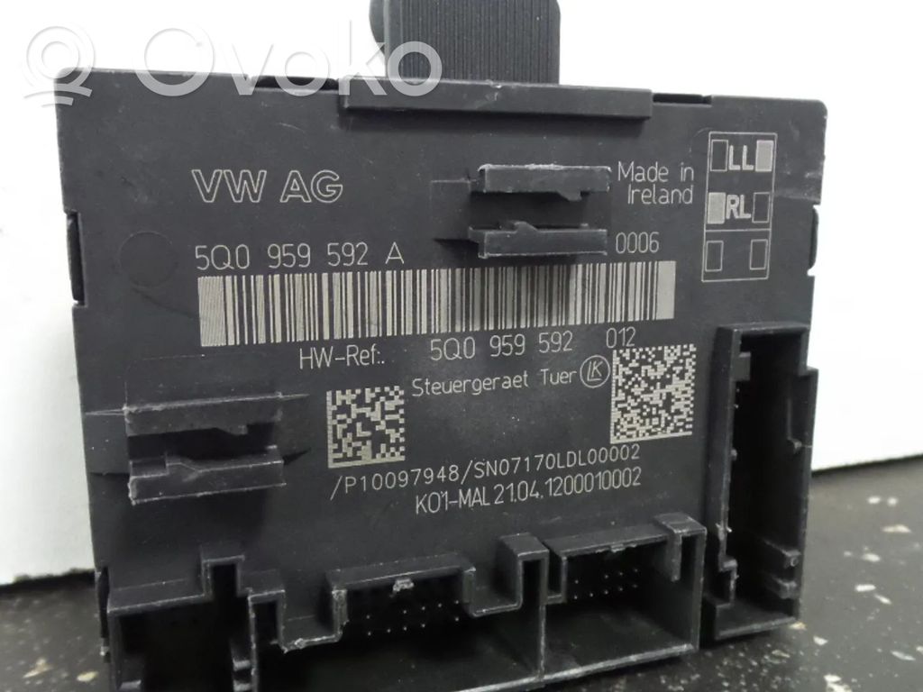 Unité de commande module de porte   5Q0959592,5Q0959592A