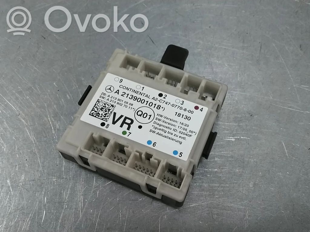 Unité de commande module de porte   A2139001018,A213900101880