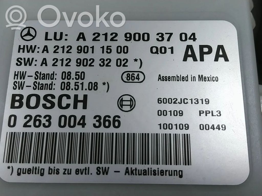 Mercedes-Benz E W212 Centralina/modulo sensori di parcheggio PDC 