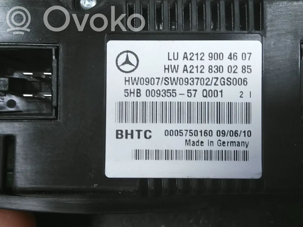 Mercedes-Benz E W212 Unité de contrôle climatique