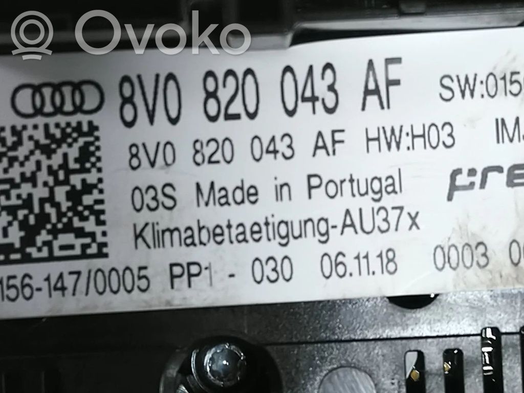 Panel klimatyzacji   8V0820043AF,8V0820043Q