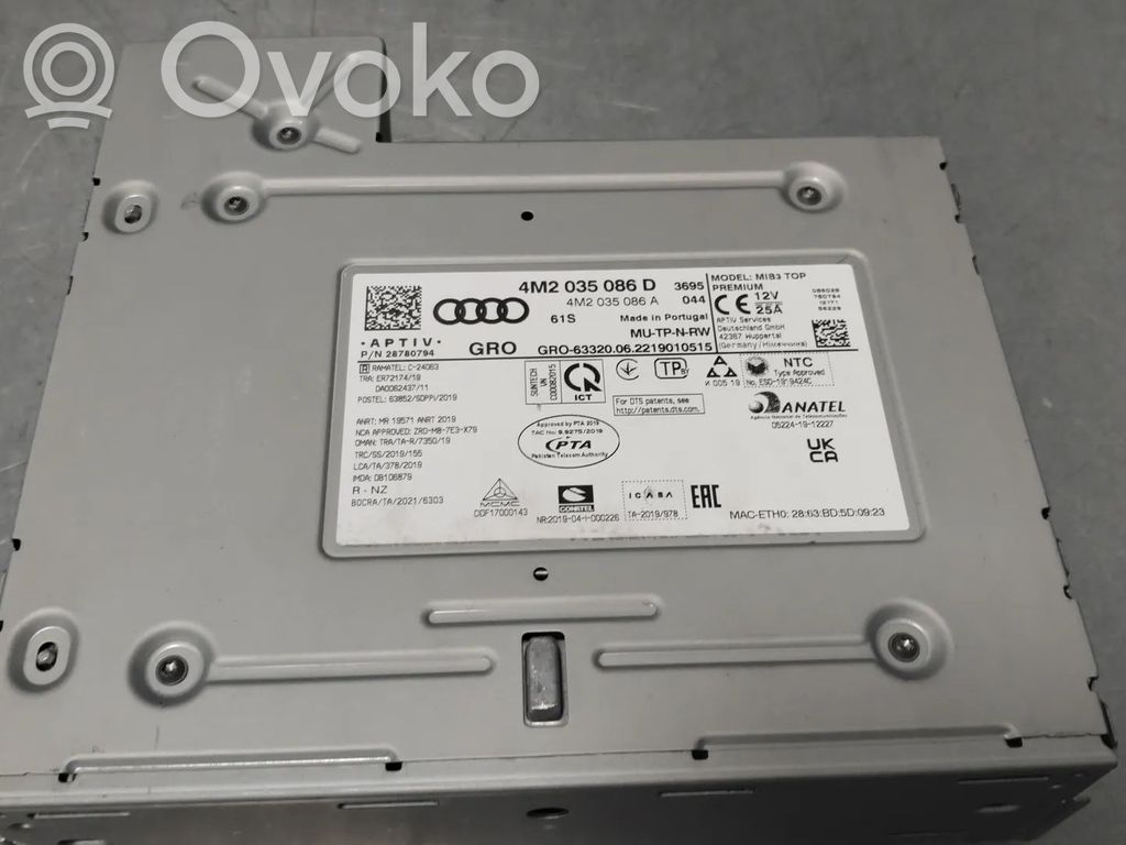 Audi e-tron Console centrale, commande de multimédia l'unité principale