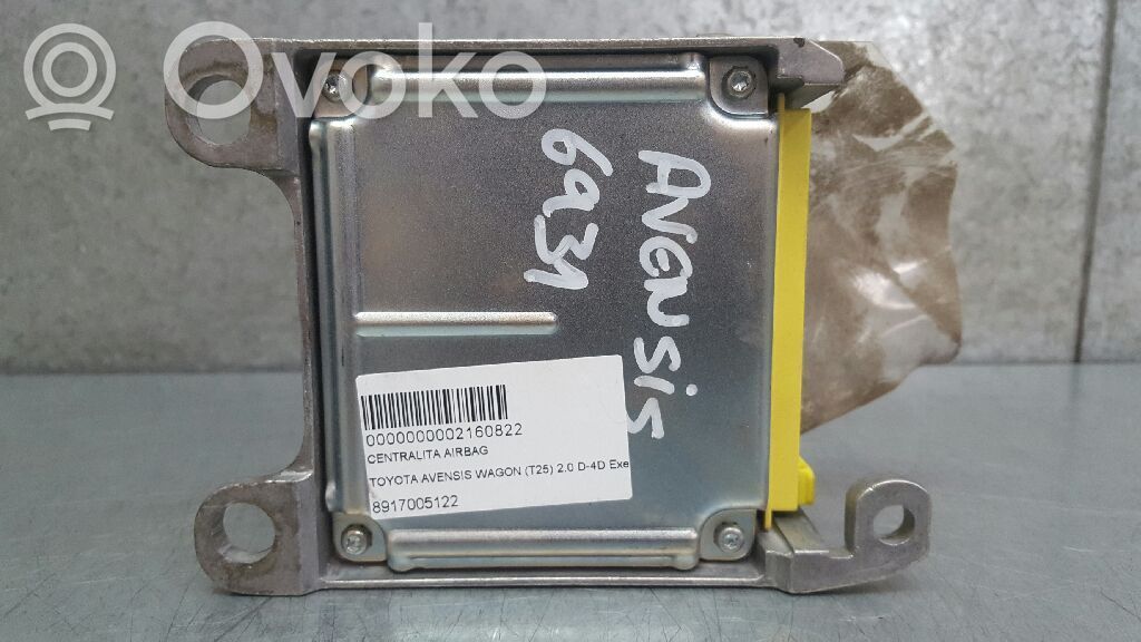 Toyota Avensis T250 Unitate/modul de comandă airbaguri 