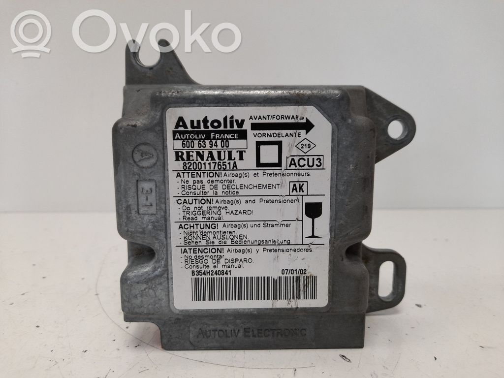 Centralina/modulo airbag   8200117651A
