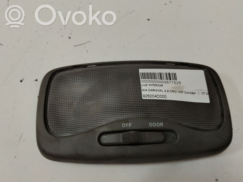 KIA Carnival Etuistuimen valo