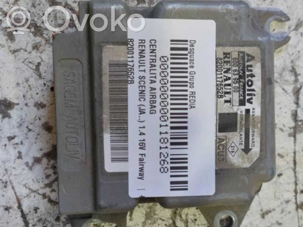 Unidad de control/módulo del Airbag   8200117652B,8200117652B