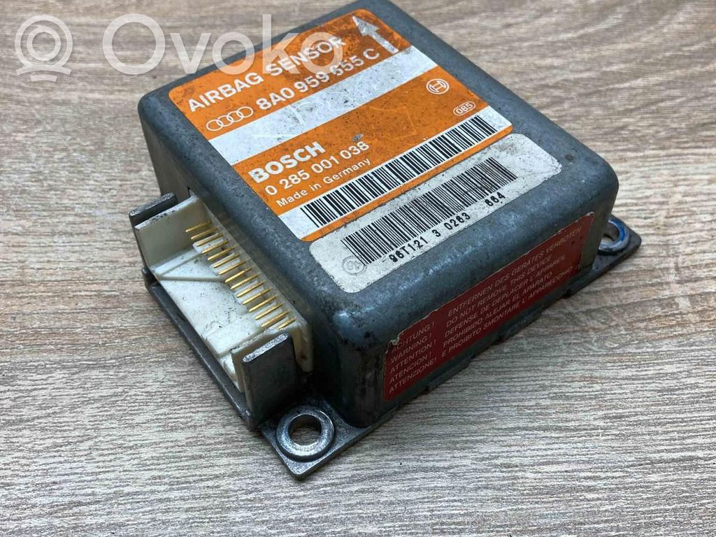 Sterownik / Moduł Airbag   8A0959655C,0285001038,DAMAGED